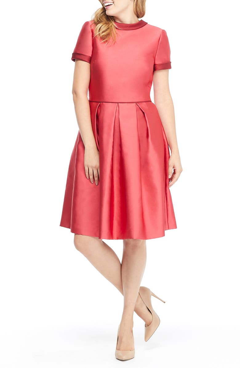 Gal Meets Glam Collection Annabelle Bow Back Double Face Satin Dress, Alternate, color,