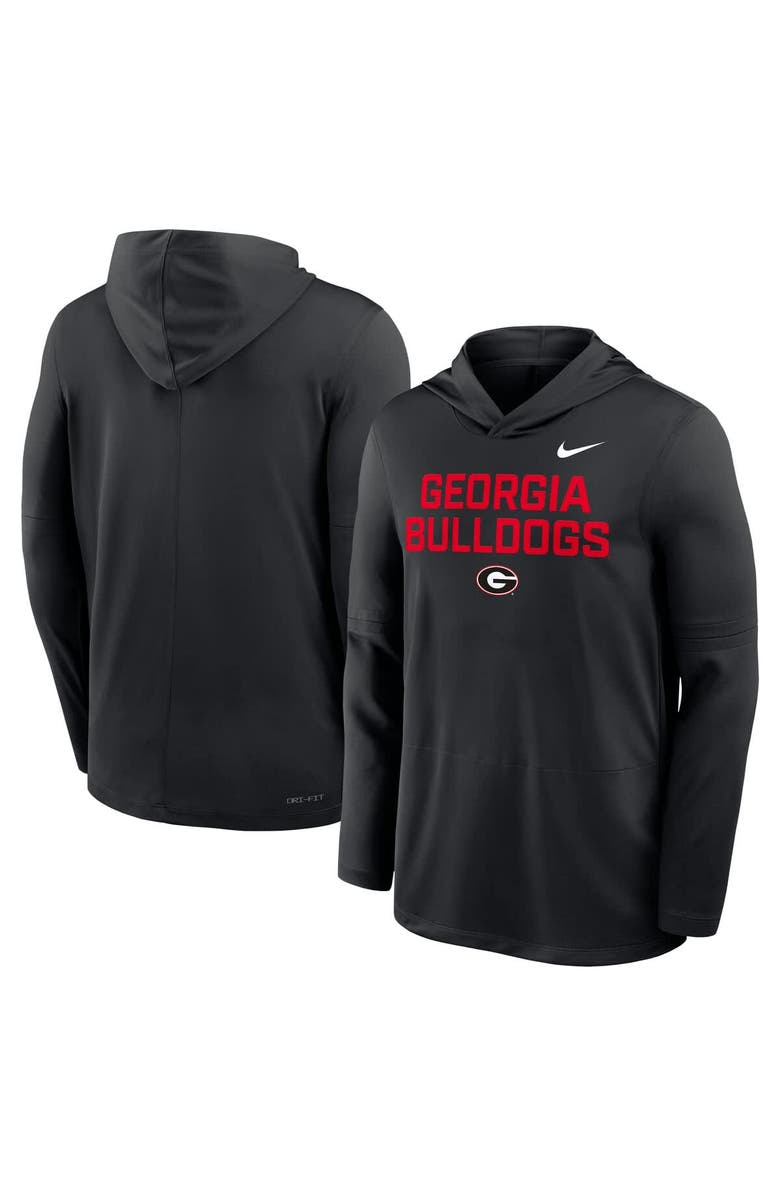 Nike Men's Nike Black Georgia Bulldogs 2025 Sideline Performance Long Sleeve Hoodie T-Shirt, Alternate, color, Black