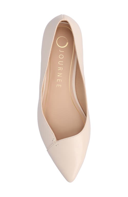 Shop Journee Collection Carmin Pointed Toe Flat In Bone