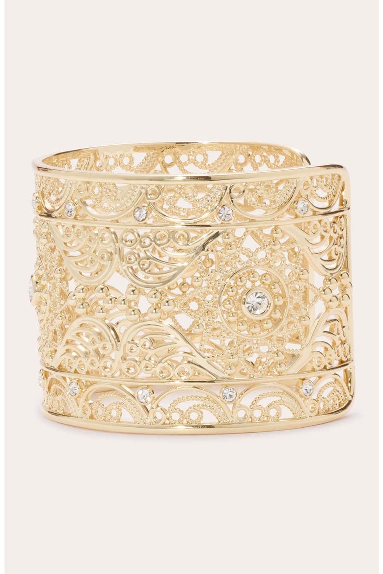 Laya Medallion Cuff Bracelet, Alternate, color, GOLD