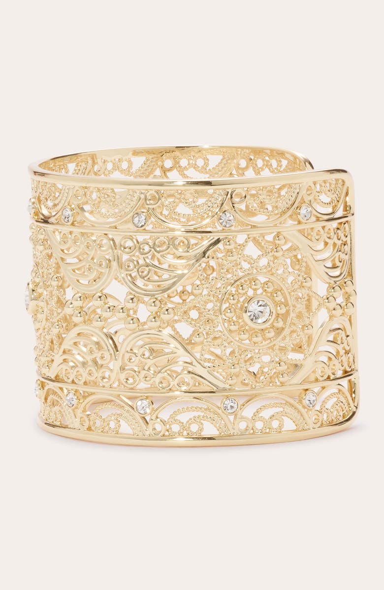 Ramy Brook Laya Medallion Cuff Bracelet, Alternate, color, Gold