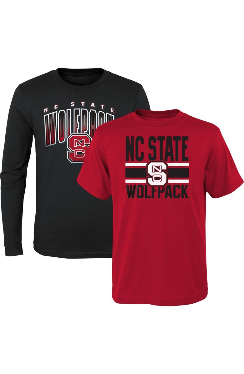 Outerstuff Youth Red/Black NC State Wolfpack Fan Wave T-Shirt Combo Pack, Main, color, 