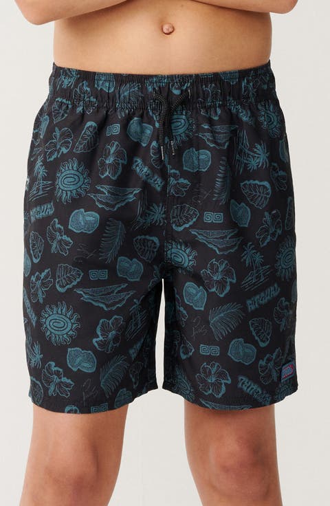 Kids' Surf Shack Yardage Volley Swim Trunks