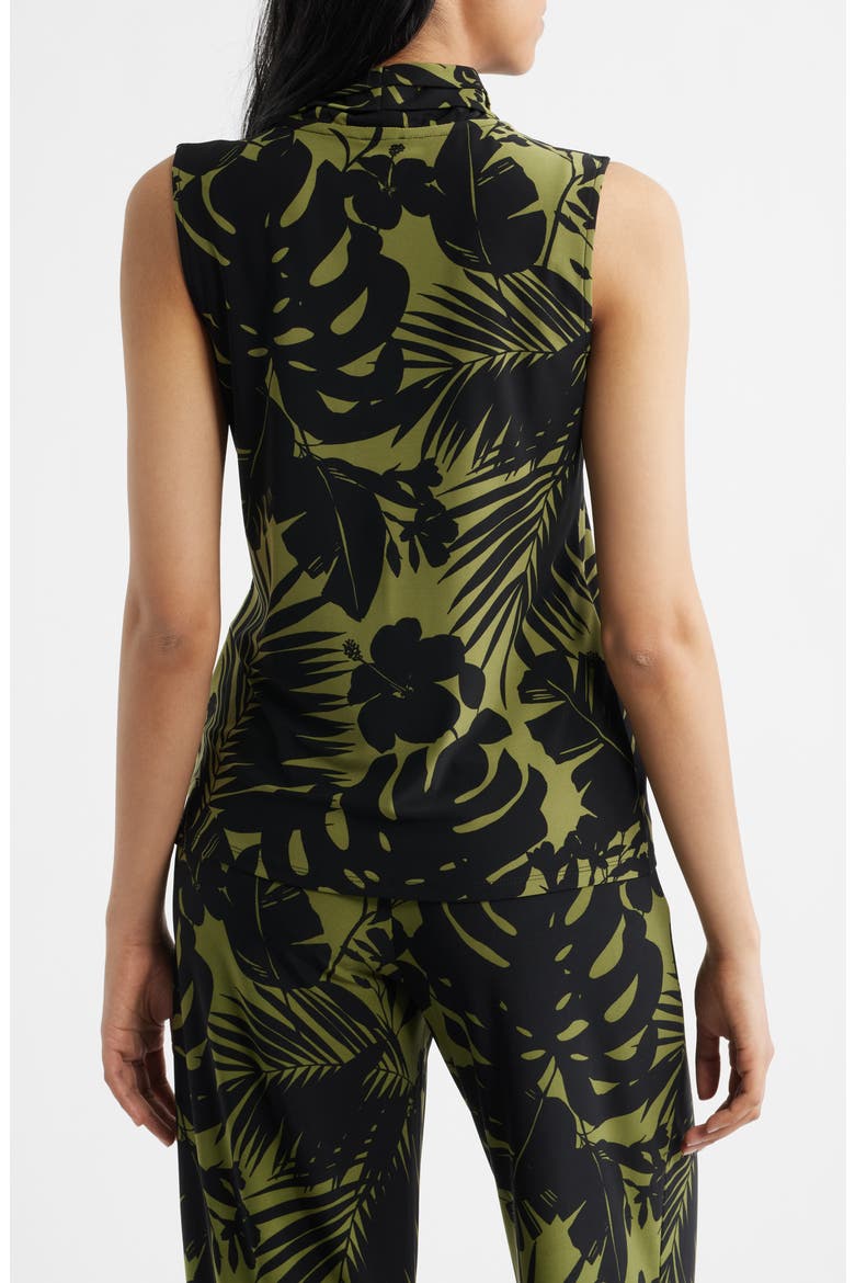Triple Pleat Sleeveless Top, Alternate, color, BAY LEAF / ANNE BLACK