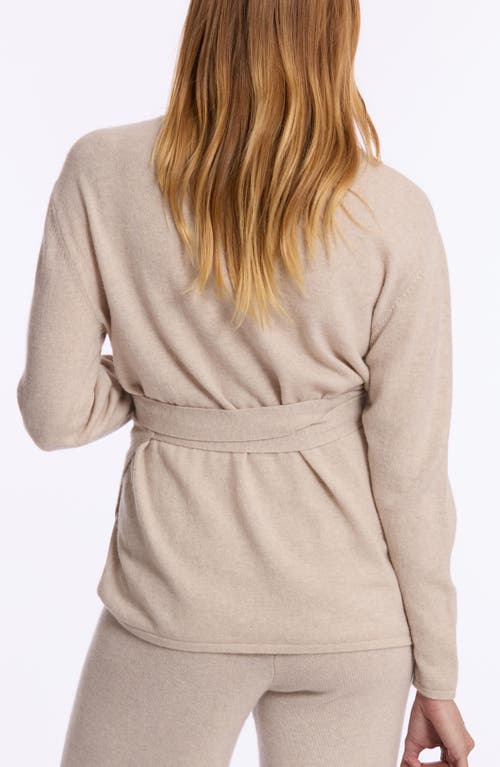 Cache Coeur Beverly Wool Blend Wrap Maternity/nursing Sweater In Beige