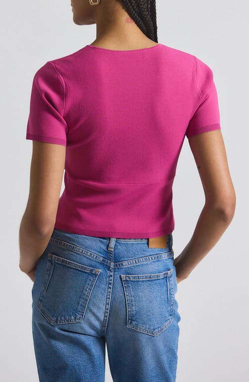 Derek Lam 10 Crosby Belle Short Sleeve Twist Front Sweater In Pink