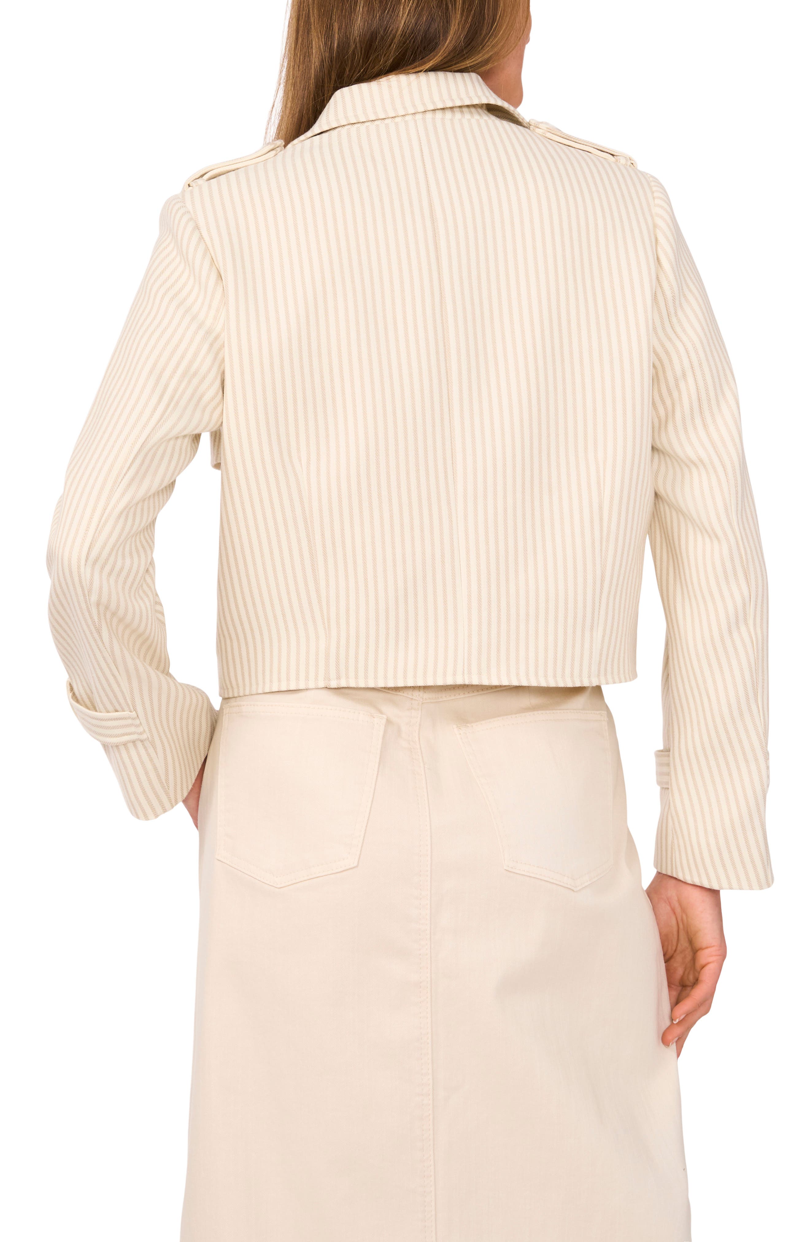 Stripe Double Breasted Crop Jacket - image 2