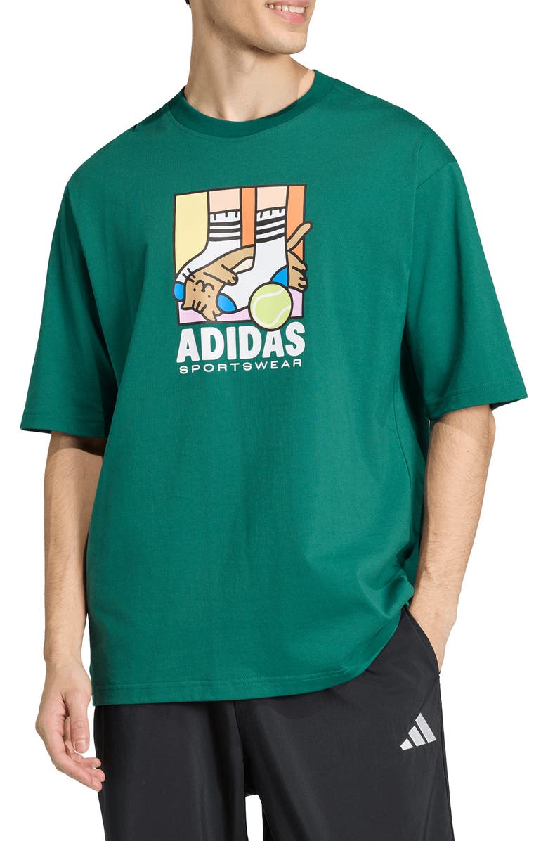 adidas Pop Art Graphic Tee, Main, color, Collegiate Green