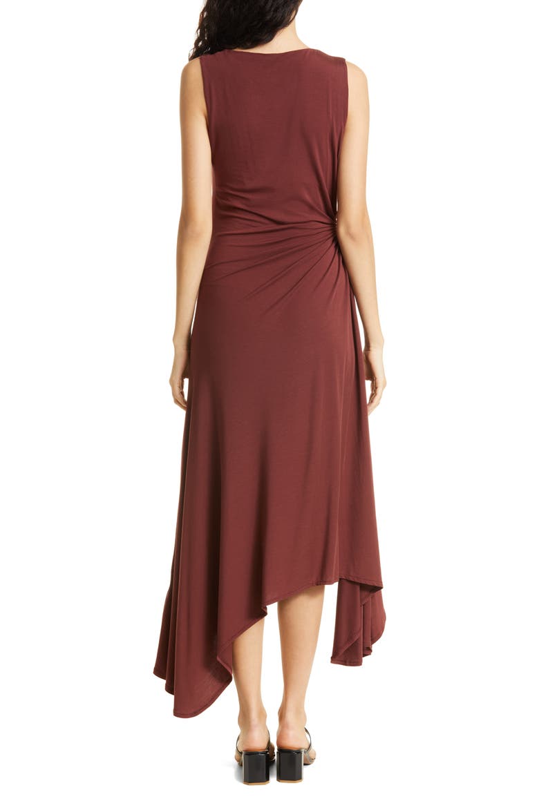 Giullia Ruched Handkerchief Hem Jersey Dress, Alternate, color, BROWN
