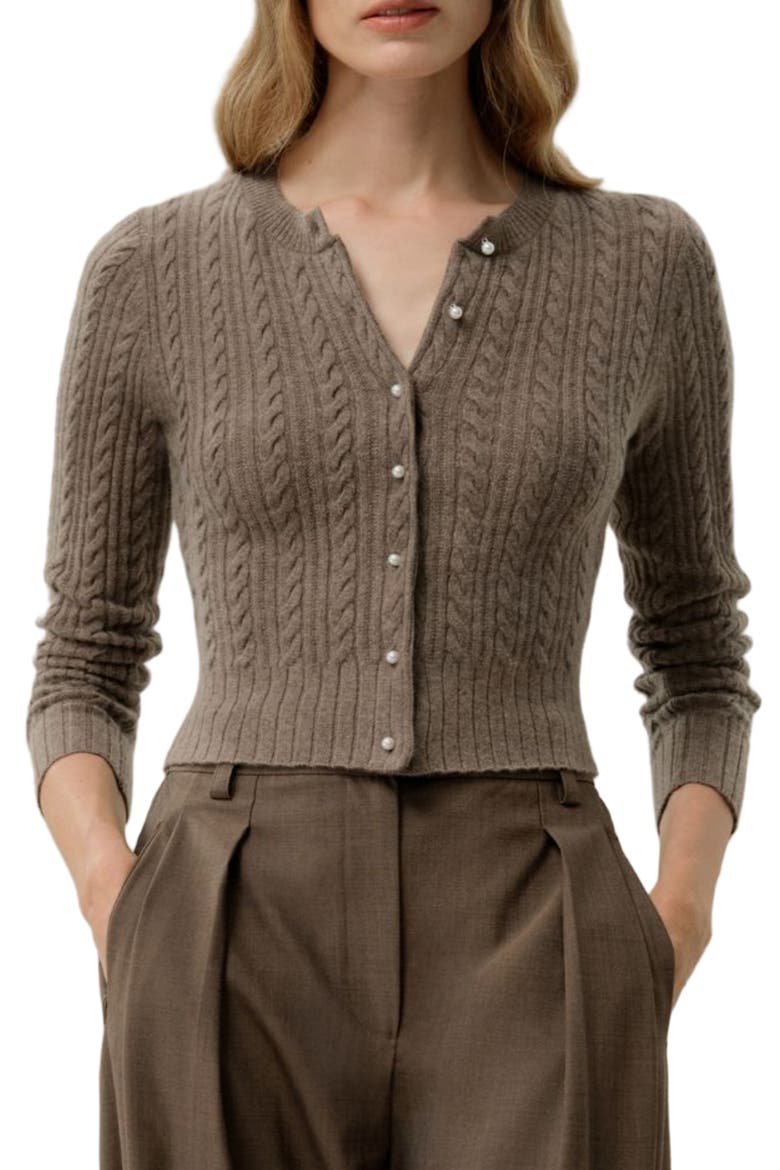 The Hawthorn Cardigan, Main, color, Truffle