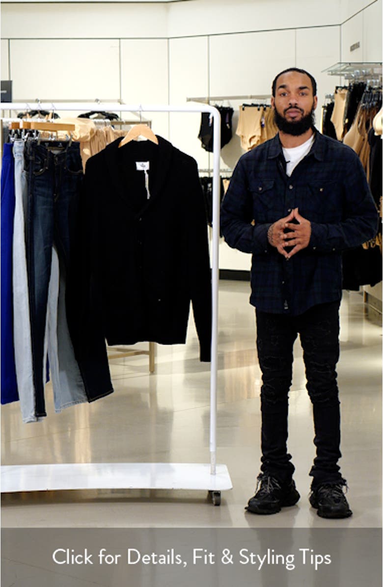 Vinnie Rib Shawl Collar Merino Wool Cardigan, sales video thumbnail