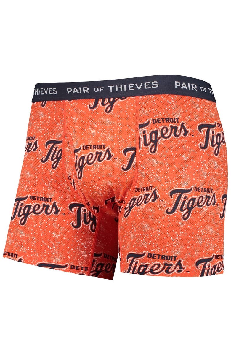 Pair of Thieves Men's Pair of Thieves Orange/Navy Detroit Tigers Super Fit 2-Pack Boxer Briefs Set, Alternate, color, Orange
