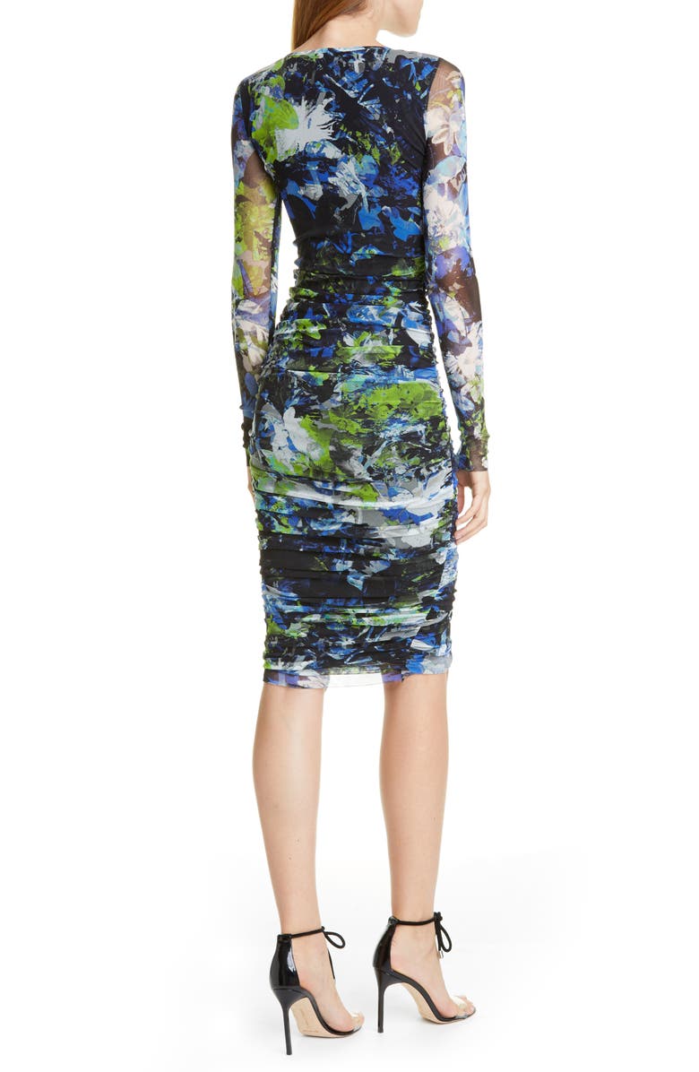 Fuzzi Floral Ruched Long Sleeve Dress, Alternate, color,