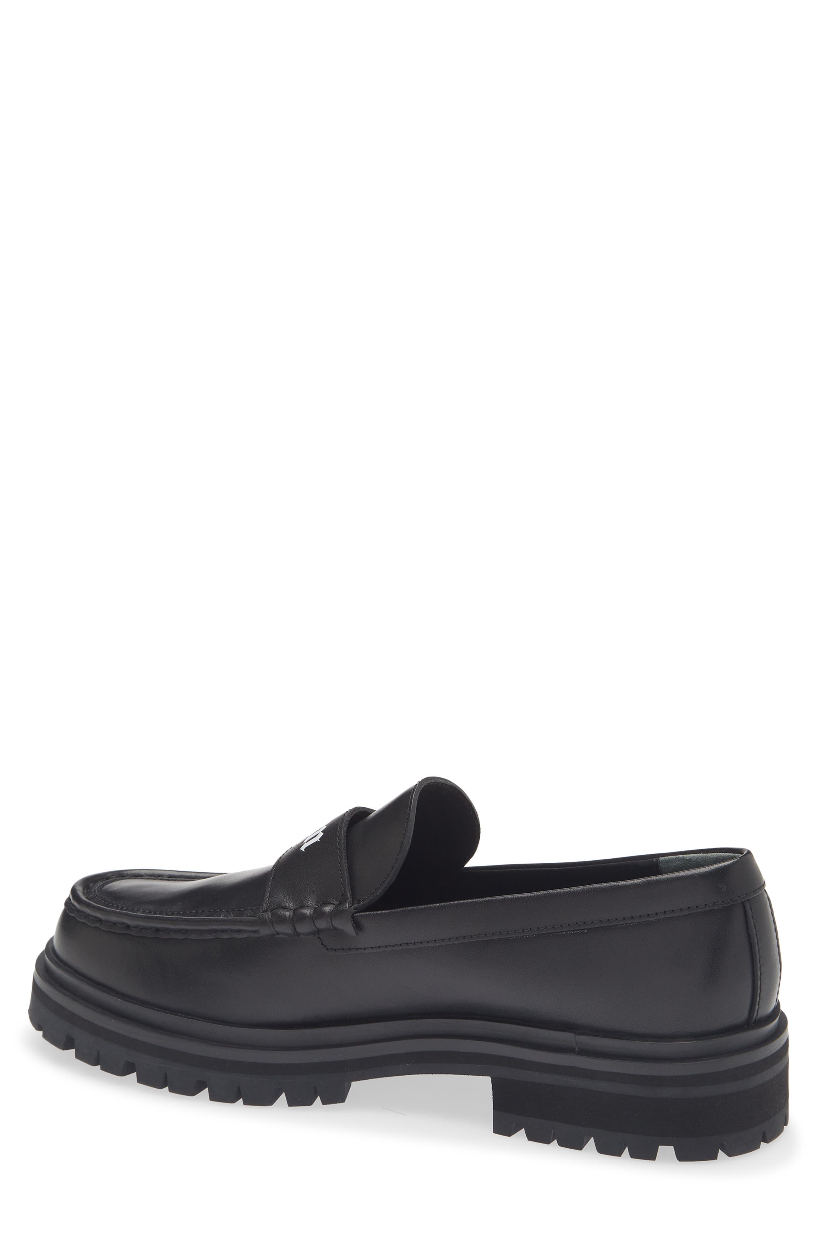 Palm Angels Logo Mismatched Loafer, Alternate, color, Black