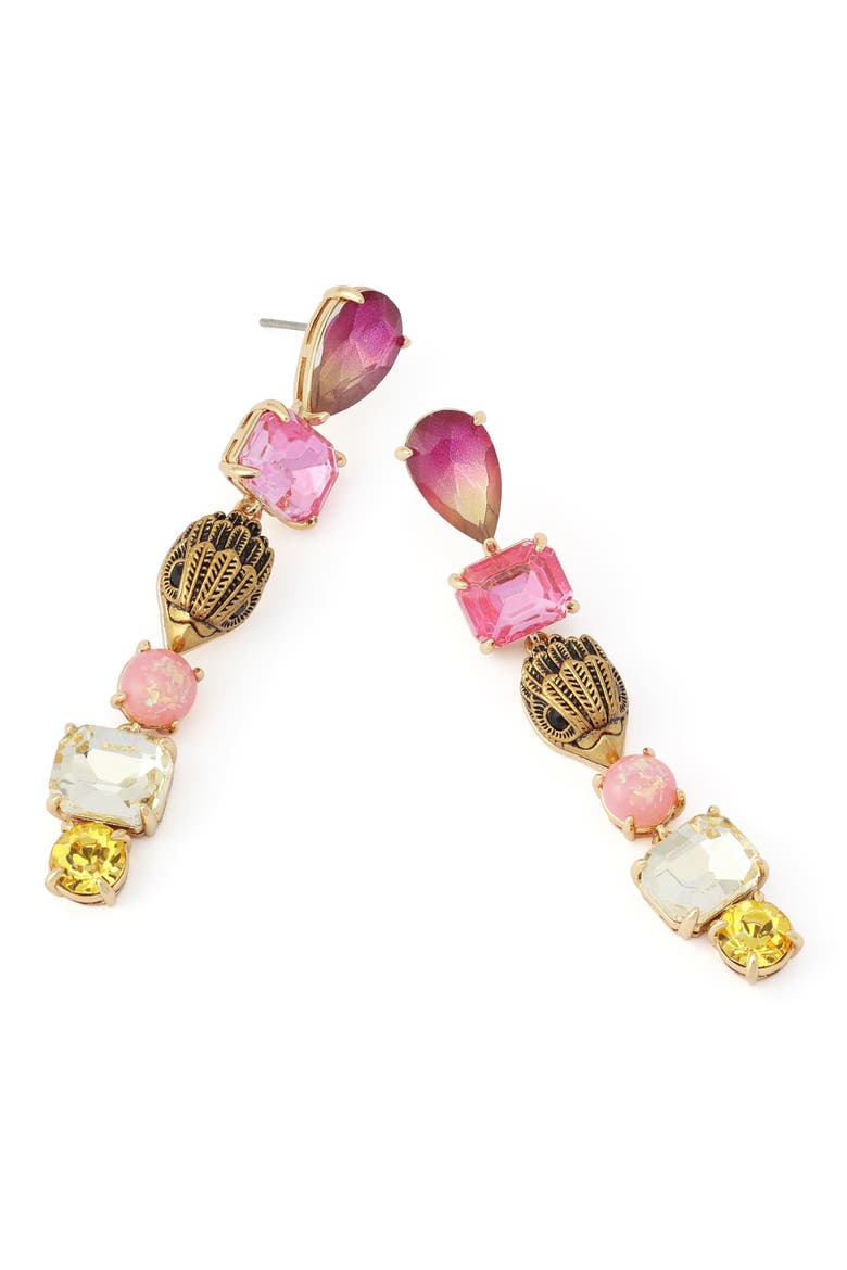 Eagle Stone Linear Drop Earrings, Alternate, color, PINK MULTI