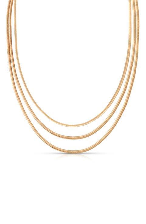 Triple Layered Snake Chain Necklace