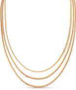 Ettika Triple Layered Snake Chain Necklace