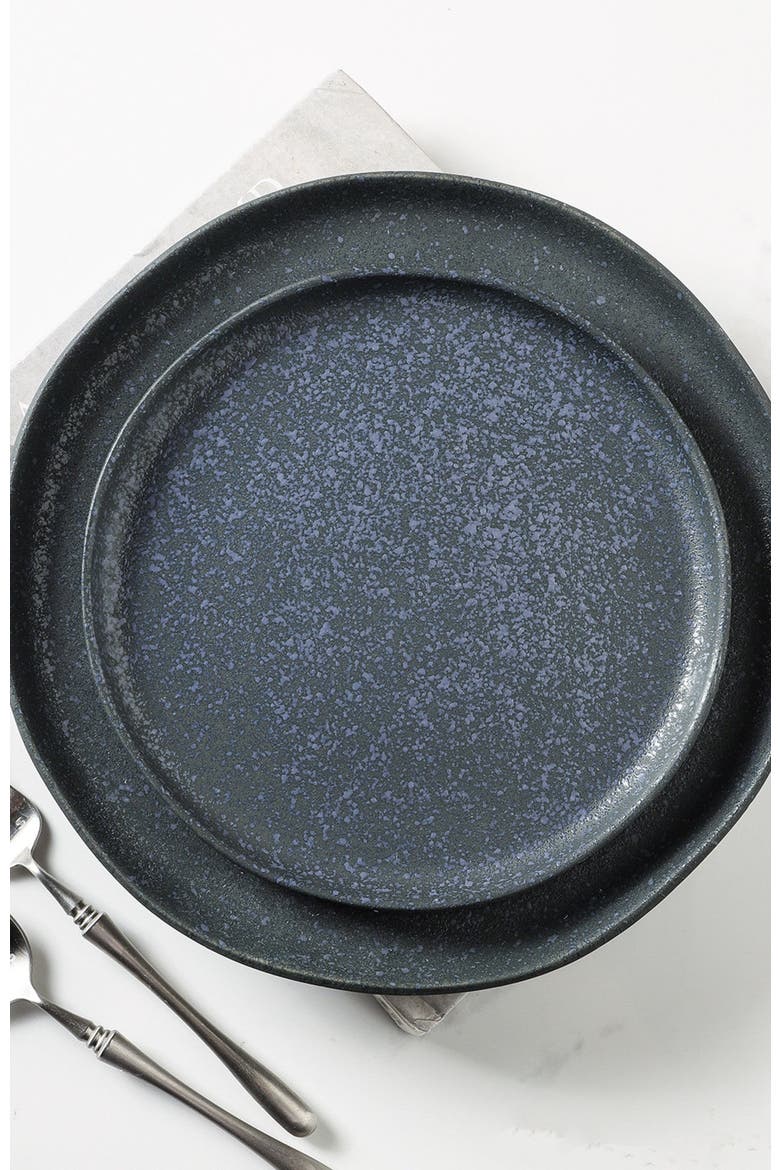 Tom Stoneware 4-Piece Dinner Plate Set, Alternate, color, Gray and Blue