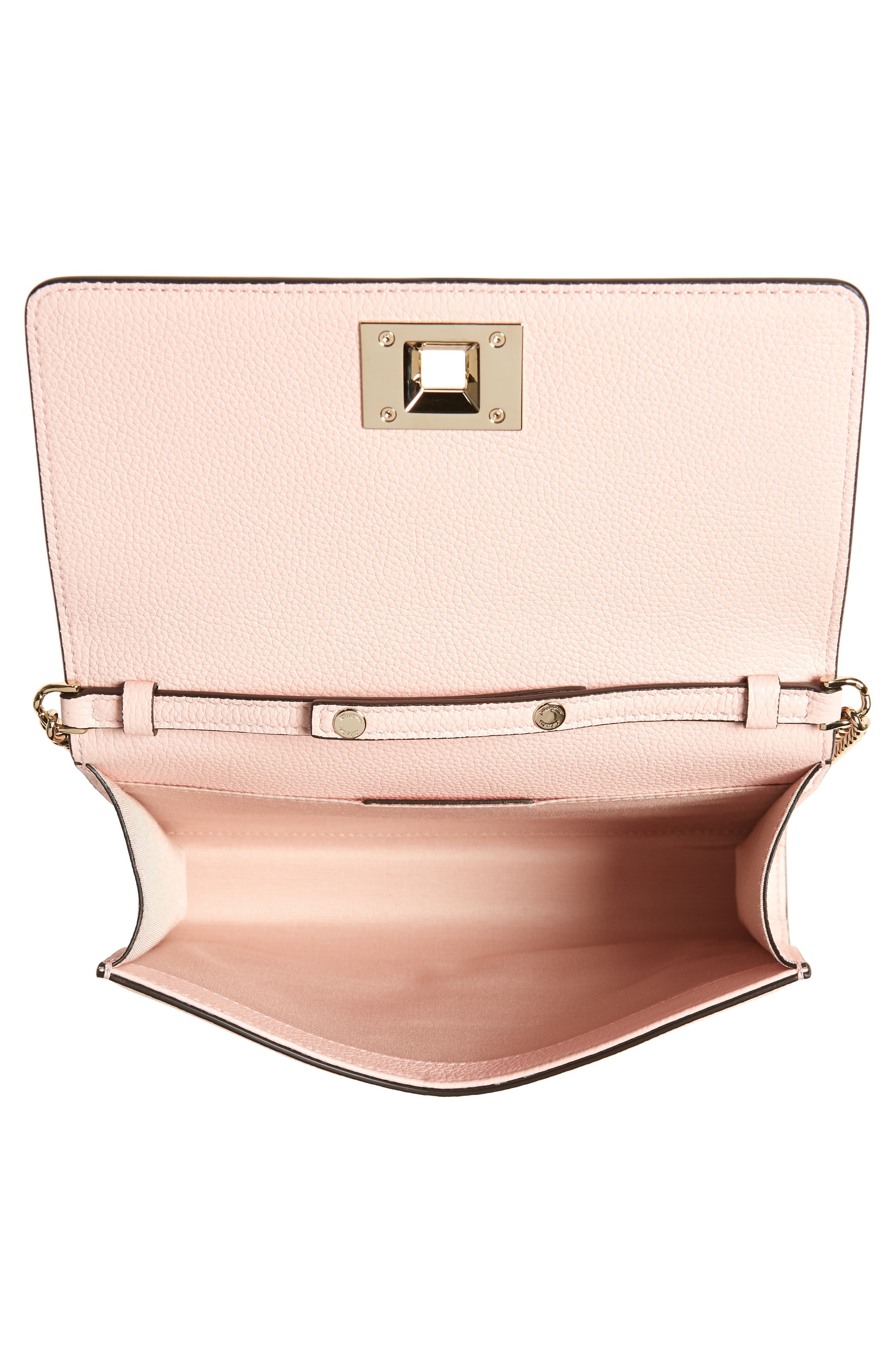 Salvatore Ferragamo The Studio Grainy Leather Wallet on a Chain, Alternate, color, NYLUND PINK