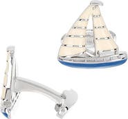 Link Up Blue Enamel Sailboat Cufflinks