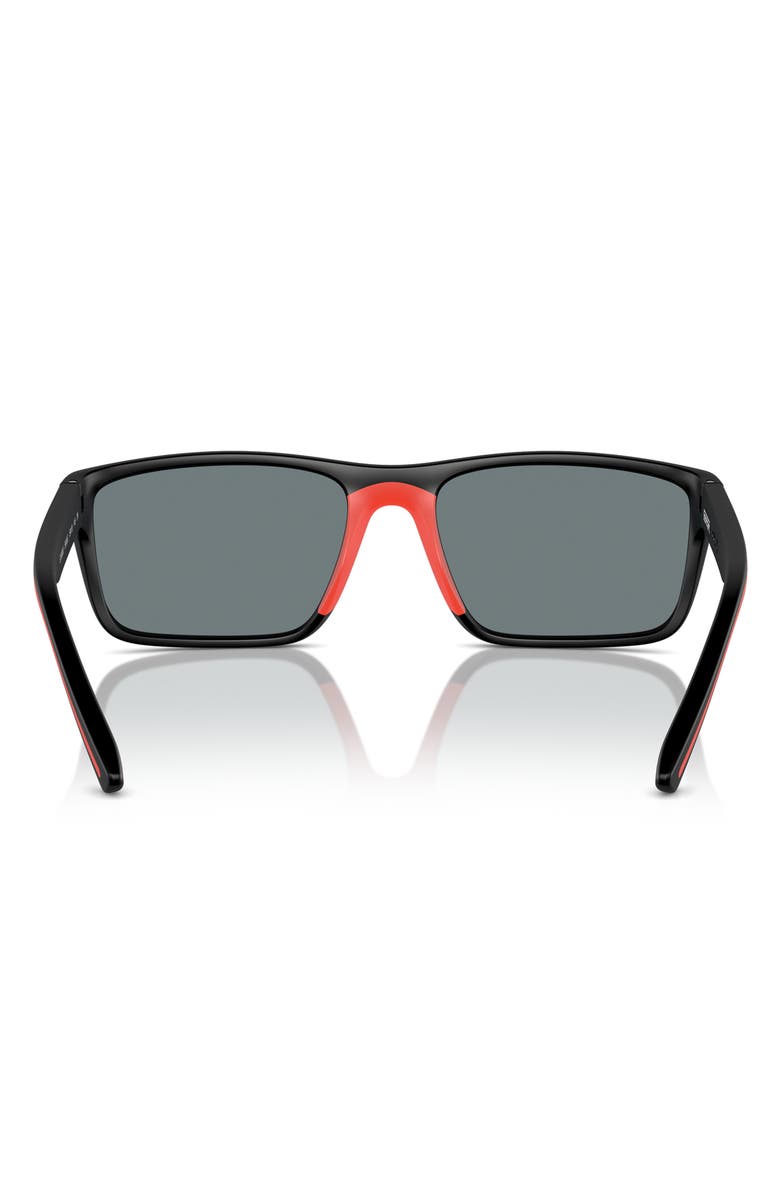 Scuderia Ferrari 59mm Mirrored Rectangular Sunglasses, Alternate, color, Black Grey