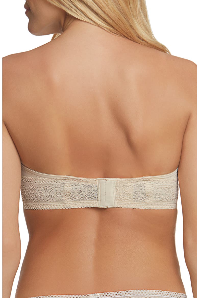 Tessa Lace Convertible Strapless Bra with Spacer Cups, Alternate, color, LATTE