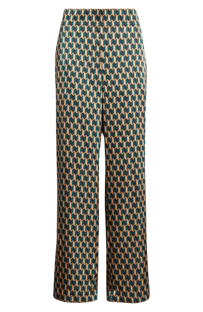 Anne Klein Pull-On Wide Leg Pants, Alternate, color, Pine Forest Multi