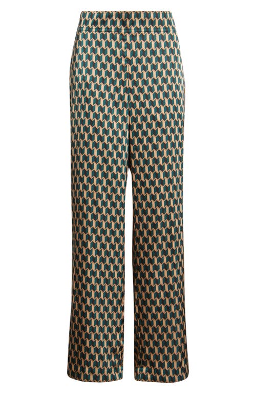 Anne Klein Womens Printed Blouse Wide Leg Pull On Pants In Black