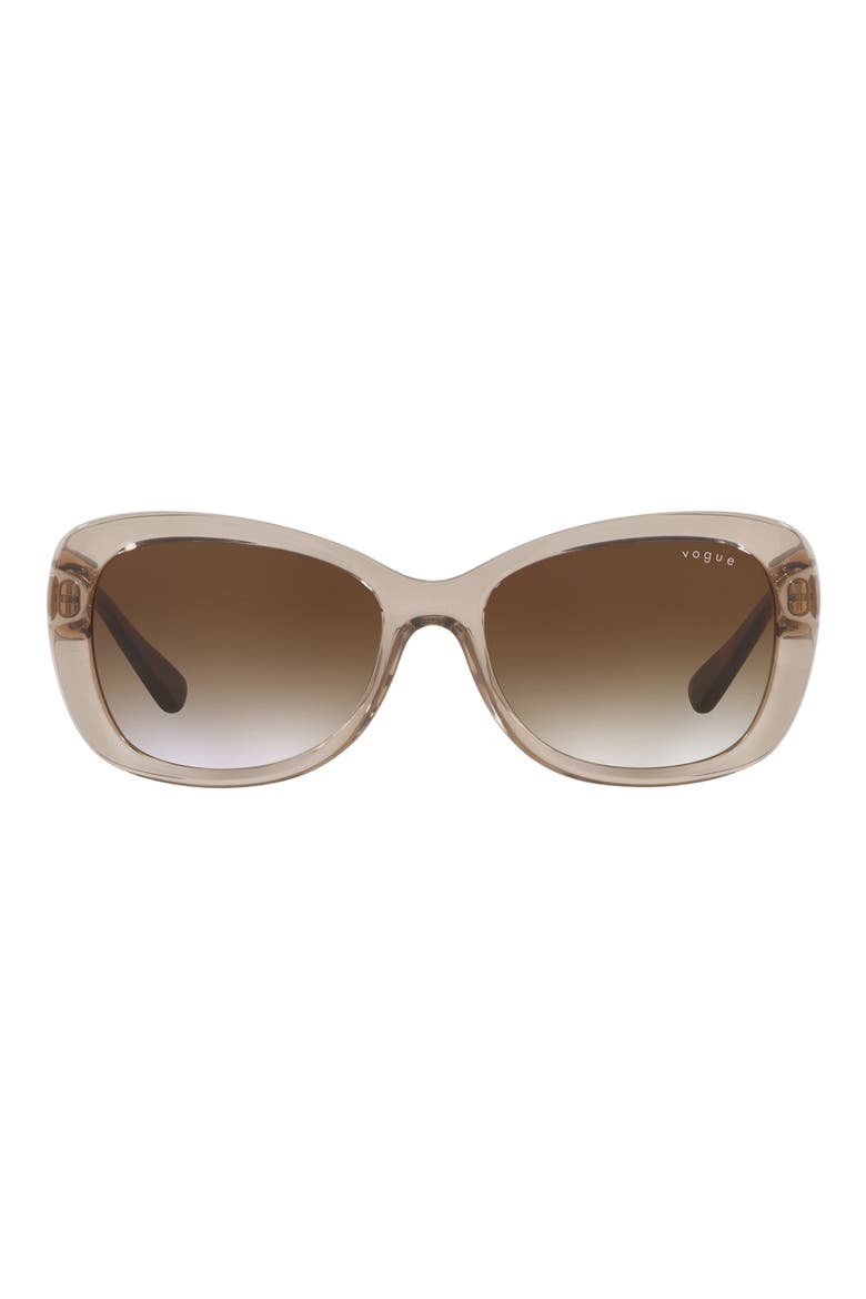 55mm Gradient Butterfly Sunglasses, Main, color, LIGHT BROWN / BROWN