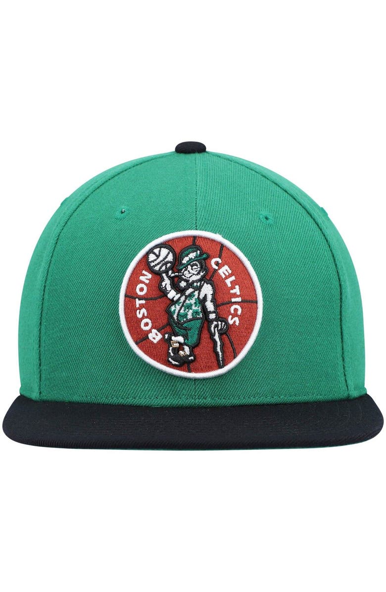 Mitchell & Ness Men's Mitchell & Ness Kelly Green/Black Boston Celtics Hardwood Classics Team Two-Tone 2.0 Snapback Hat, Alternate, color, Kelly Green