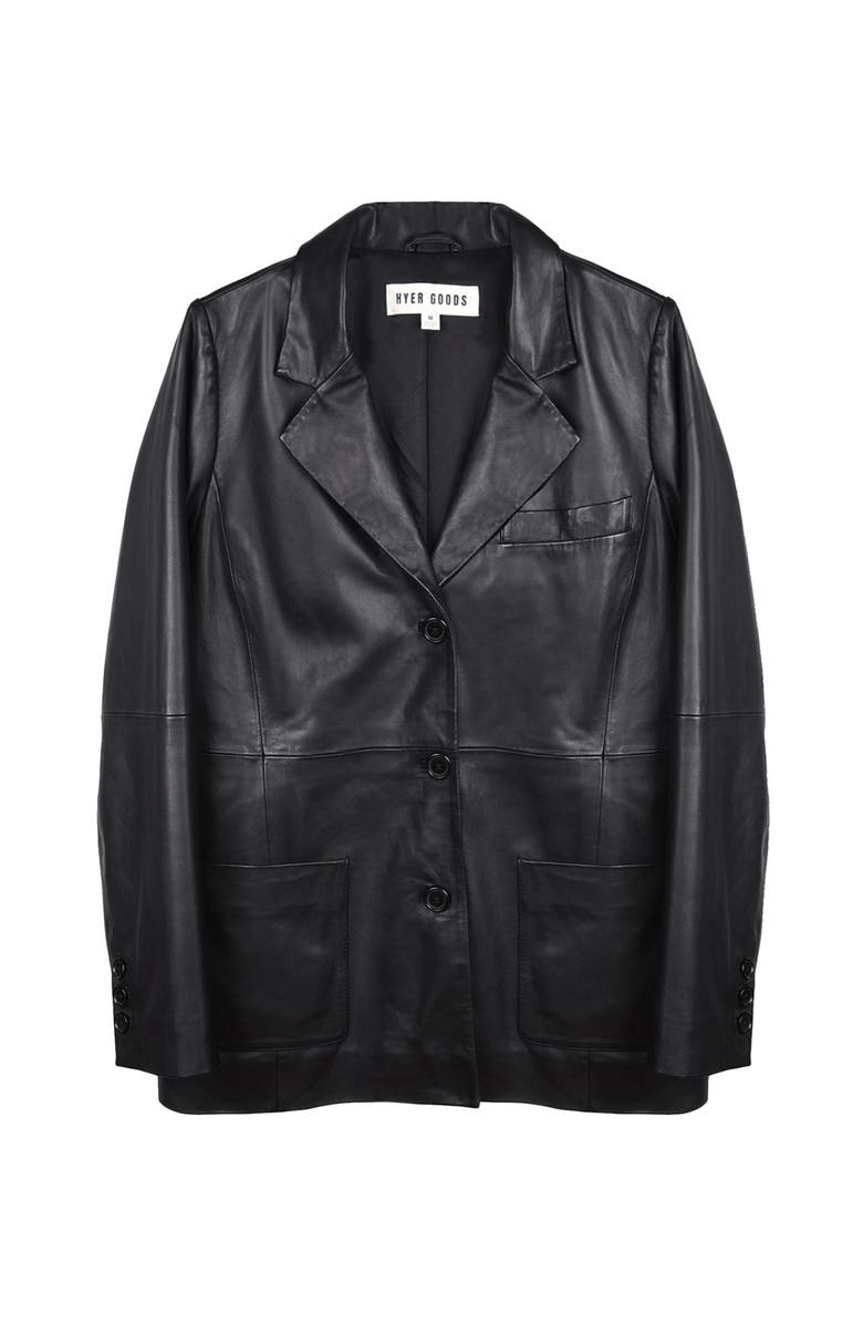 HYER GOODS Deadstock Leather Relaxed Fit Blazer, Main, color, 