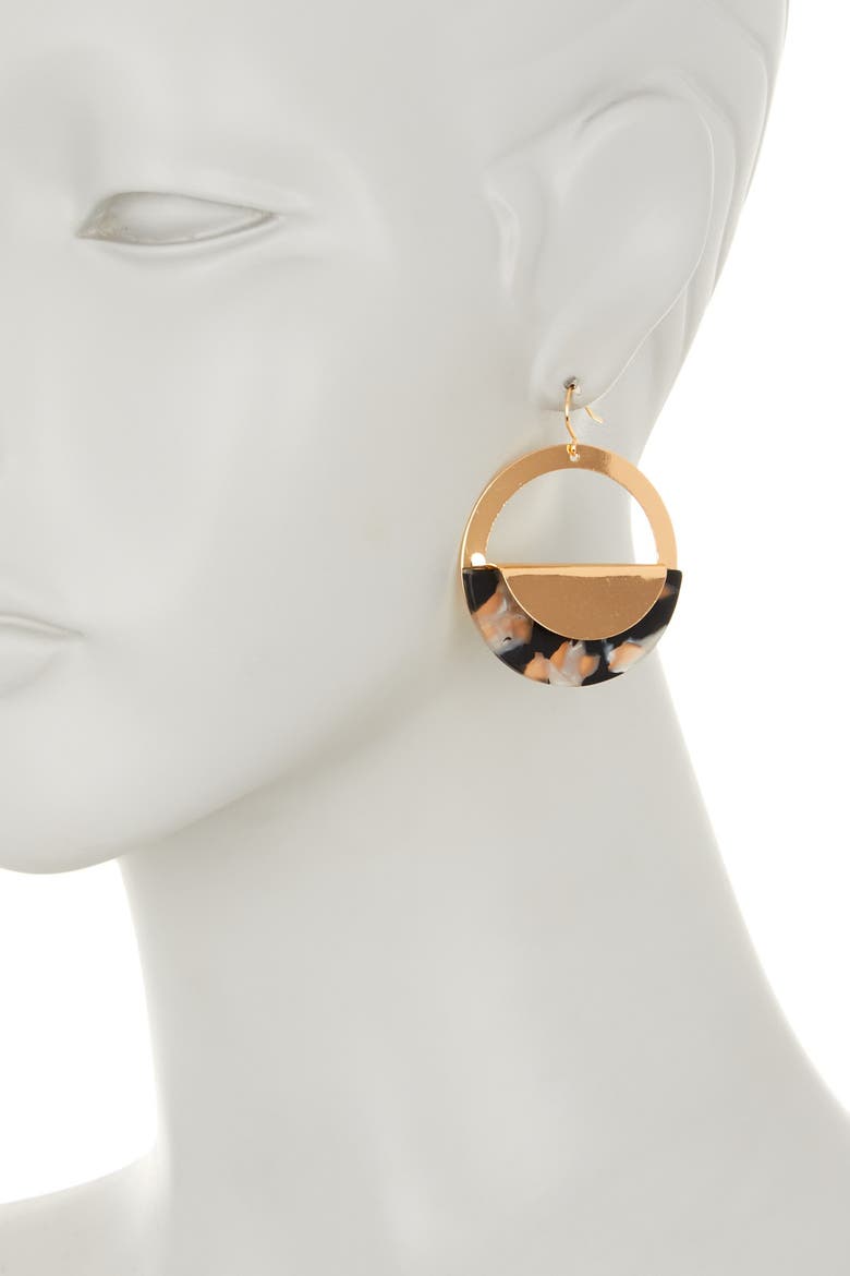 Trish Resin Drop Earrings, Alternate, color, GOLD / BLACK