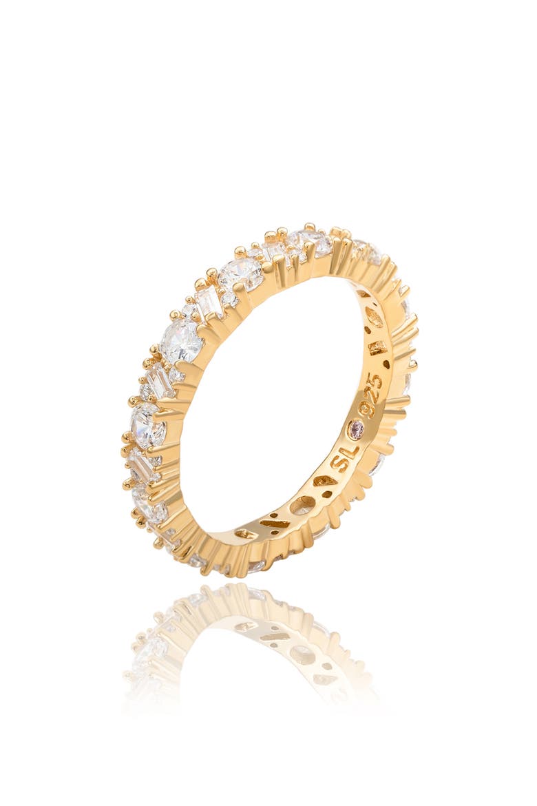 Mixed Cut Cubic Zirconia Eternity Band Ring, Alternate, color, YELLOW