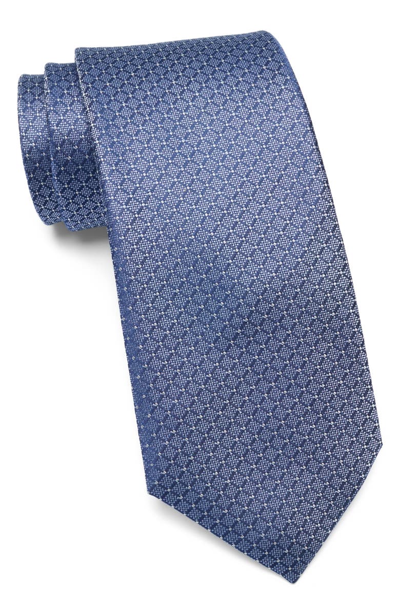 Duchamp Medallion Jacquard Silk Tie, Main, color, Blue