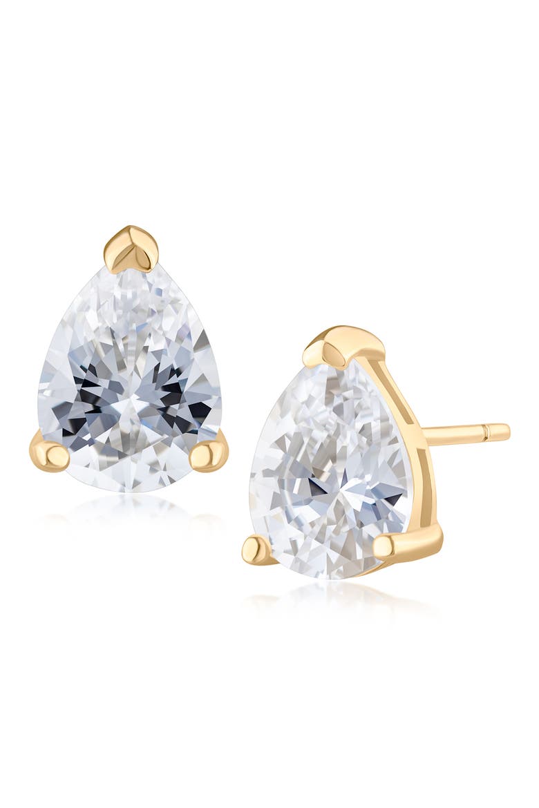 Pear Cut Cubic Zirconia Stud Earrings (Nordstrom Exclusive), Main, color, CLEAR/ GOLD