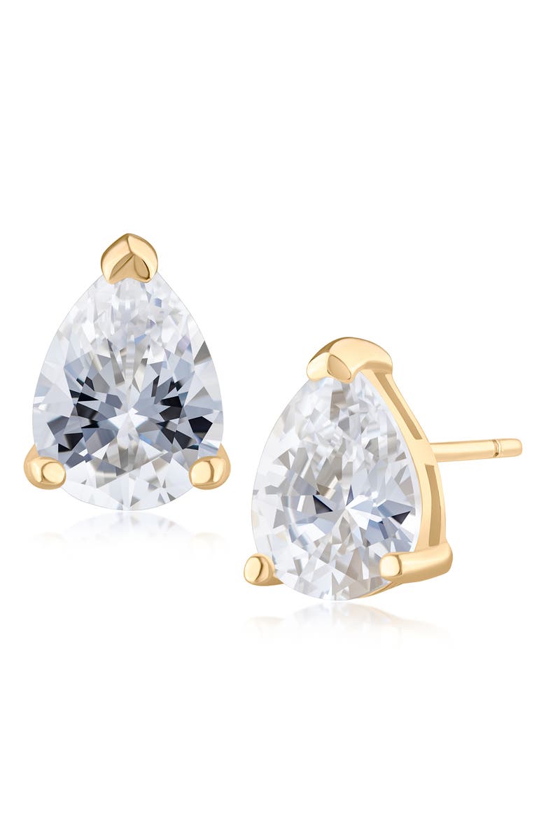 JARDIN Pear Cut Cubic Zirconia Stud Earrings, Main, color, 
