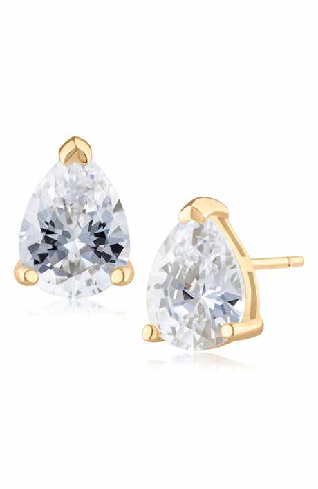 JARDIN Pear Cut Cubic Zirconia Stud Earrings