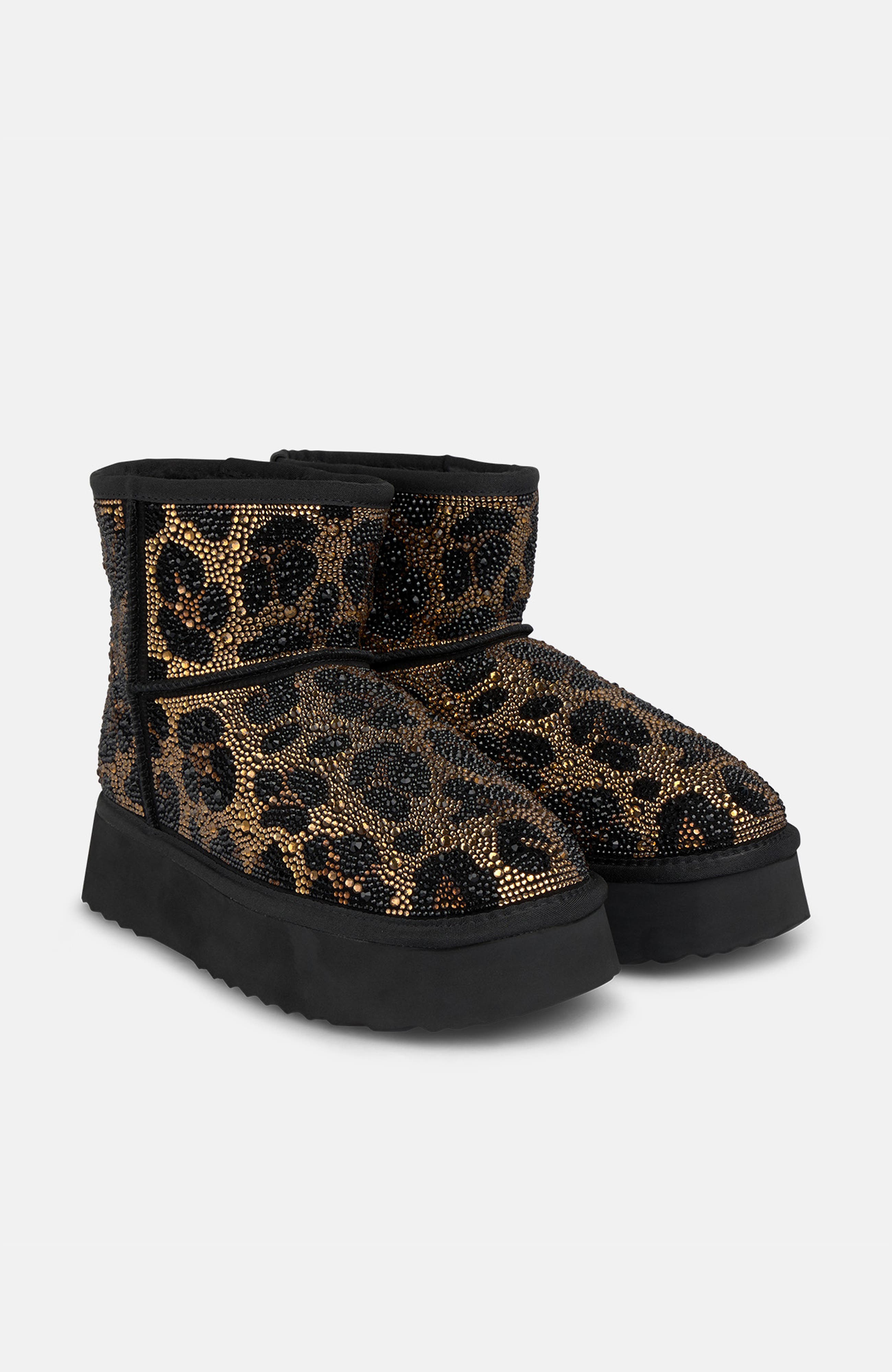 Bootie Covered In Rhinestones, Main, color, Black