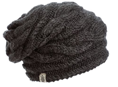 Nirvanna Designs Triple Braid Cable Slouch In Charcoal
