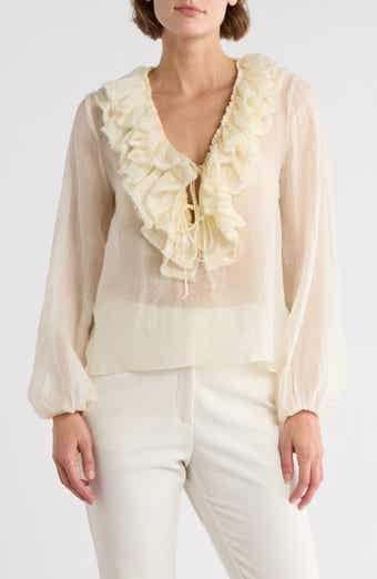 JASON WU Ruffle Long Sleeve Top