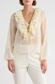 JASON WU Ruffle Long Sleeve Top