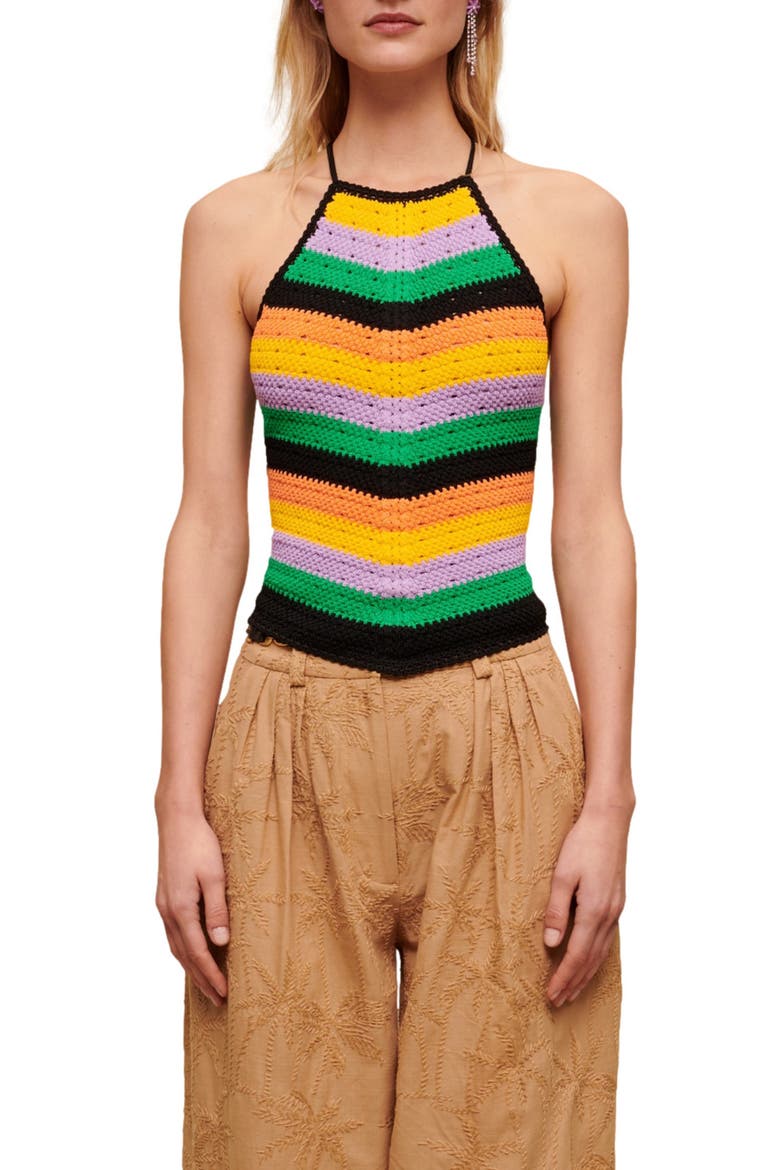 Matrix Crochet Halter Neck Top, Main, color, MULTICOLOR