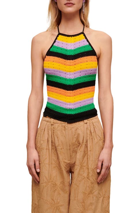 Matrix Crochet Halter Neck Top