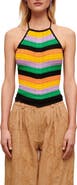 maje Matrix Crochet Halter Neck Top