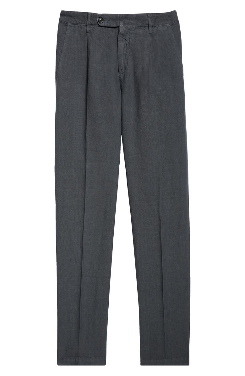 Massimo Alba Ionio2 Pleated Linen Canvas Dress Pants, Alternate, color, Ferro