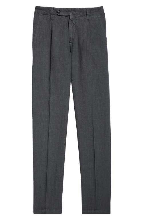 Massimo Alba Ionio2 Pleated Linen Canvas Dress Pants In Ferro