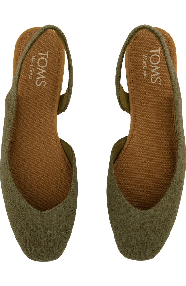 TOMS Alene Slingback Half d'Orsay Flat, Alternate, color, Medium Green
