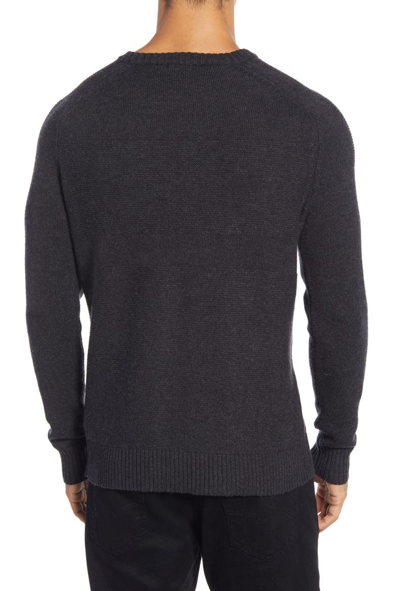 Ripple Ridge Crewneck Sweater, Alternate, color, CHARCOAL HEATHER