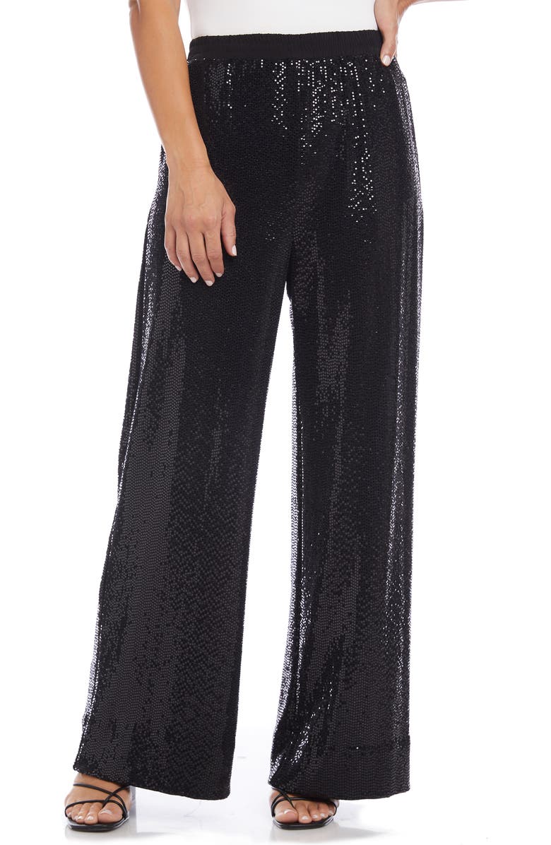 Karen Kane Sequin Wide Leg Pants, Alternate, color, 
