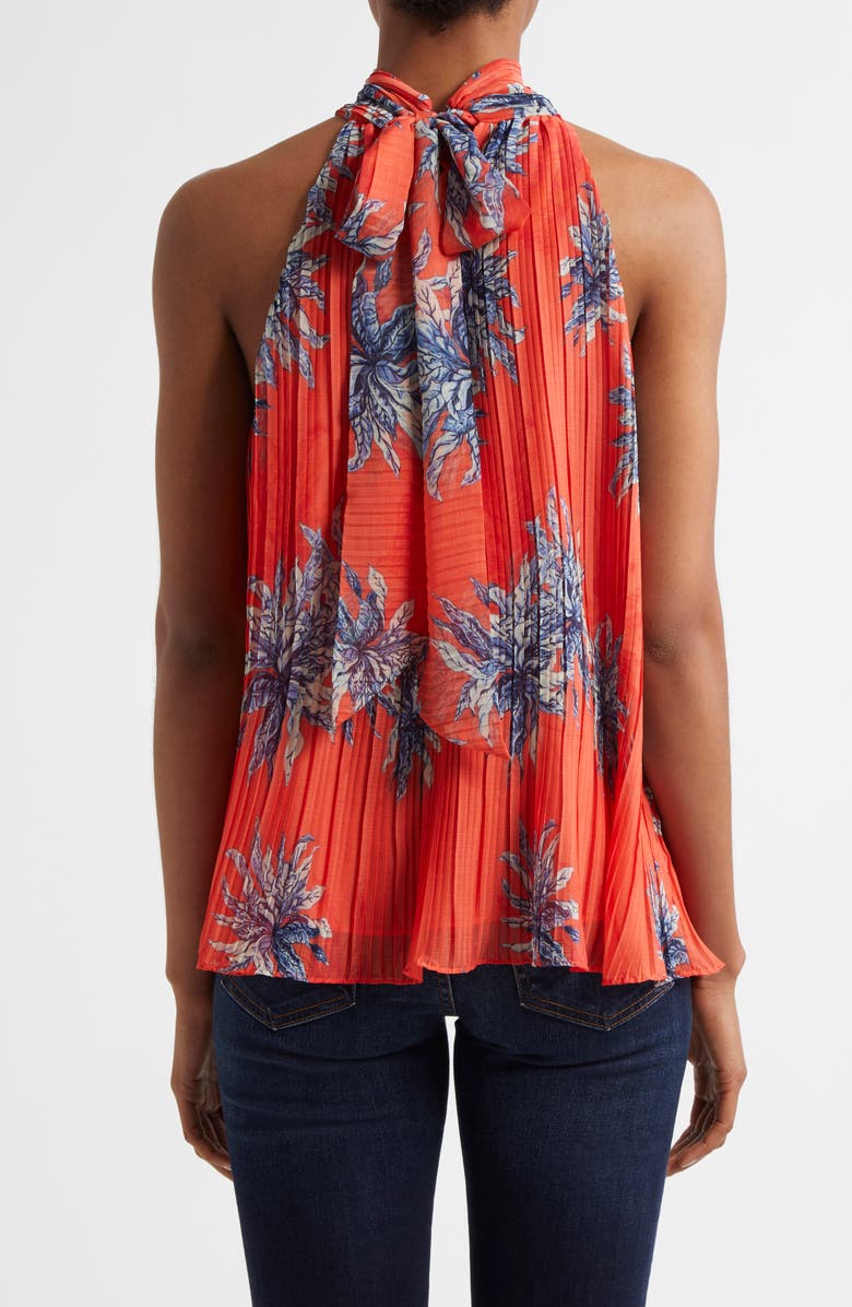 Ramy Brook Racquel Print Tie Back Sleeveless Top, Alternate, color, Bright Lily Floral
